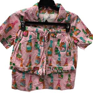 Printfresh Pink Bottle Print Short Pajama Set Size Small